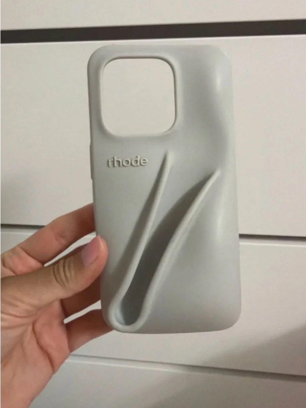 RHODE Light Gray Sculpted Soft-Touch Phone Case iPhone 15 Pro